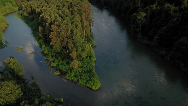 Snoqualmie and Skykomish River Confluence Aerial