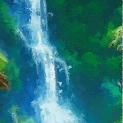 Oil painting and various floral landscapes, roses, peonies, waterfalls, lotus leaves, lotus flowers, and beautiful animals