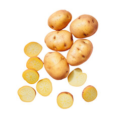 Potatoes, a plantbased food ingredient, displayed on a transparent background