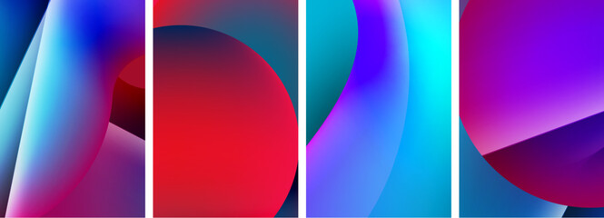 Liquid abstract shapes with gradient colors. Abstract backgrounds for wallpaper, business card, cover, poster, banner, brochure, header, website