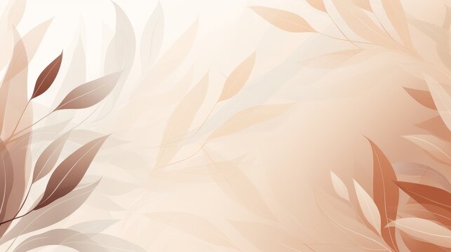 Calming light brown and beige with abstract natural leaves