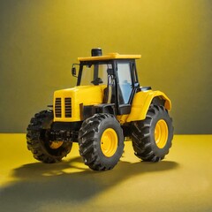 Obraz premium Miniature Marvel: Toy Tractor Capturing Childhood Joy and Adventure