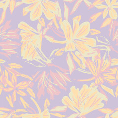 Fototapeta na wymiar Pastel Abstract Floral Seamless Pattern Design