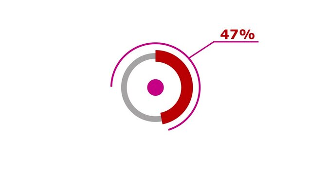 47% loading circle  icon Infographics animation. Abstract storage background video.