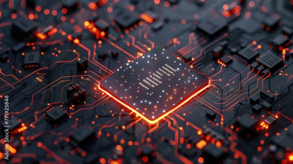 Poster central computer processors cpu concept. motherboard digital chip. technology science background.