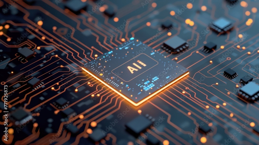 Poster central computer processors cpu concept. motherboard digital chip. technology science background.