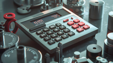 Minimalistic Digital Kilogram Calculator Amidst Dumbbell Weights