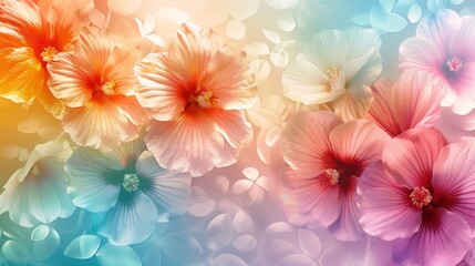 Obraz premium Abstract colorful background with beautiful flowers as wallpaper background illustration