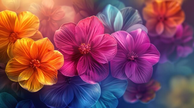 Abstract colorful background with beautiful flowers as wallpaper background illustration