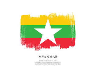 Flag of Myanmar vector graphic design
