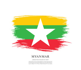 Obraz premium Flag of Myanmar vector graphic design