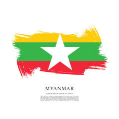 Flag of Myanmar vector graphic design