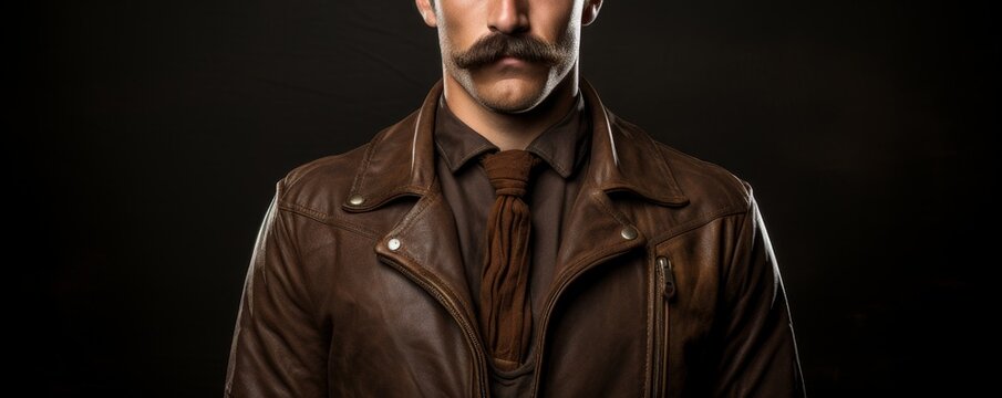 Classic Brown Handlebar Moustache