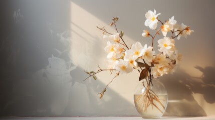 Drawing with vase of flowers with light reflection on it
