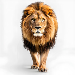 lion head isolated, lion isolated on white, lion on white background, lion looking straight 