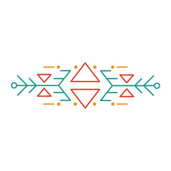 Aztec Dividers with Abstract Decoration. African Native Aztec Geometric. Vector Illustration.