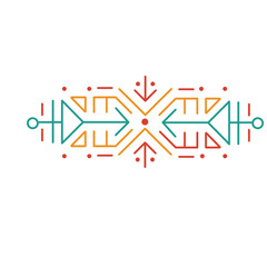 Aztec Dividers with Abstract Decoration. African Native Aztec Geometric. Vector Illustration.