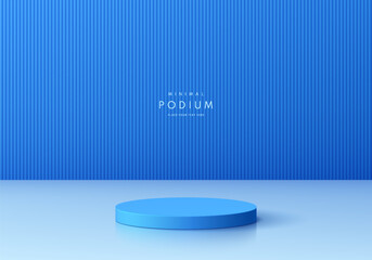 Abstract 3D realistic light blue cylinder podium pedestal background with natural lighting scene. Minimal mockup or product display presentation, Stage showcase. Platforms vector geometric design.