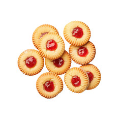Delicious jellyfilled cookies on a transparent background, perfect finger food dessert
