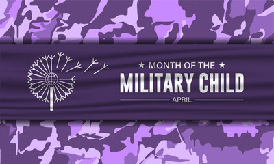 Month Of the Military Child Is April Background Vector Illustration - obrazy, fototapety, plakaty