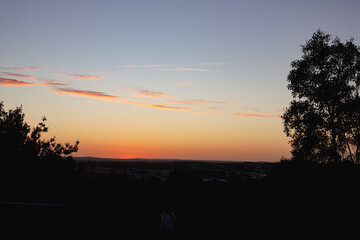 Fototapeta na wymiar Ballarat Lookout Sunset blue hour, gold