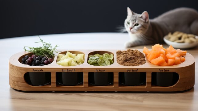 Fancy cat food tray designed for ultimate pet dining. 