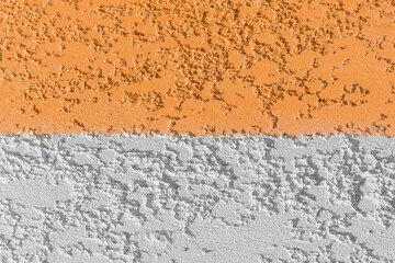 Wall Two Colors Orange and White Abstract Design Paint Blank Space Text Background Empty Texture Plaster