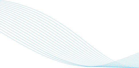 Vector wave lines flowing dynamic blue isolated on white transparent background for concept, Wave with lines created using blend Vector illustration EPS