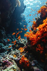 Fototapeta na wymiar scuba diver underwater