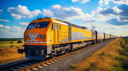 Fototapeta premium Moving Cargo Train 