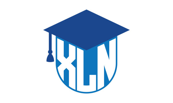 XLN initial letter academic logo design vector template. school college logo, university logo, graduation cap logo, institute logo, educational logo, library logo, teaching logo, book shop, varsity