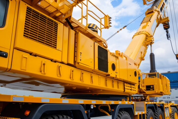 Yellow heavy-duty high crane head