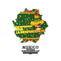 Mexican vector banner layout design. Mexican translation of the inscription: 16 th of September. Happy Independence day!