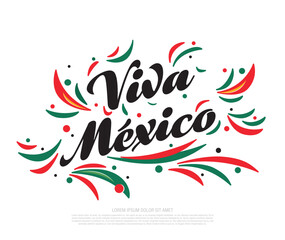 Mexican vector banner layout design. Viva Mexico holiday, vector illustration.