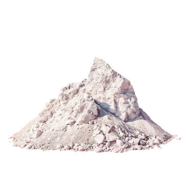 A slope of white powder contrasts against of the transparent background