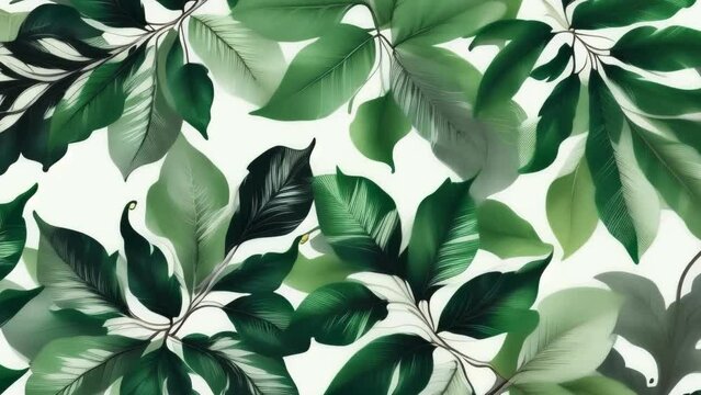 Green Leaves Wall Art with Floral Pattern and Nature Design