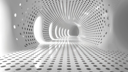 White Tunnel With Holes