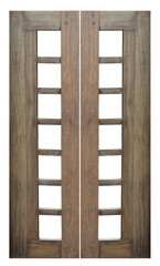 Blank panel wooden door on transparent background. (PNG File)