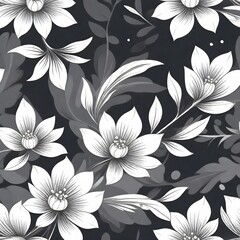 Gray background and white flowers