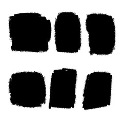 Black watercolor brush set for your design, vector.