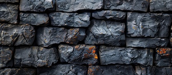Fototapeta premium Dark grey stone wall background with grunge texture, perfect for creating a moody and atmospheric design or adding depth to your projects.