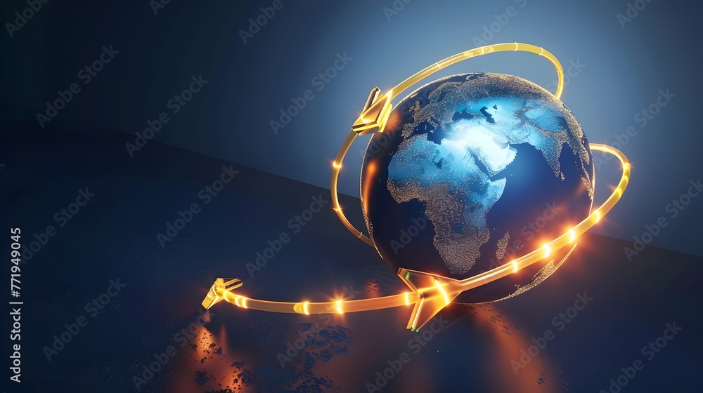 Poster global connectivity and directional path on virtual earth visualization