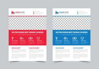 Creative Design Course Flyer Template | A4 | Print Ready
