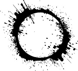 Circle splatter frame ink brush