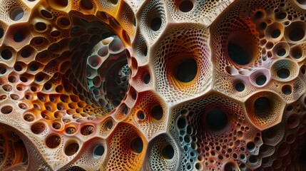 Dreamlike abstraction delving into the mysterious phenomenon of Trypophobia, offering a glimpse into the surreal and surrealistic.