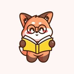 cute fox is reading a book, World book day