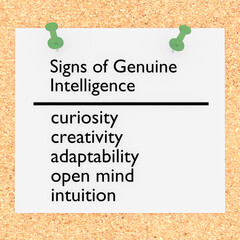 Signs of Genuine Intelligence concept
