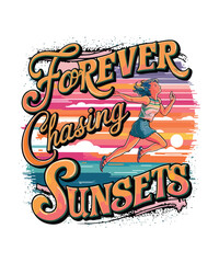 Forever Chasing Sunsets Back Hoodie, Oversized Sweater for the Beach, Gift for Beach Lover, Forever Chasing Sunset, Asthetic Shirt, Camping
