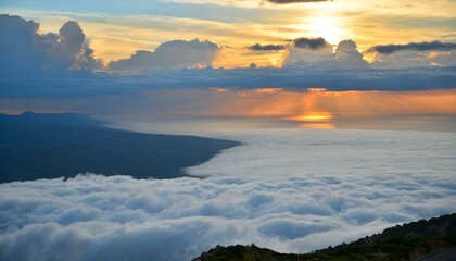 Obraz premium 雲海と夕陽