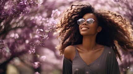 Fototapeta premium A woman with long hair